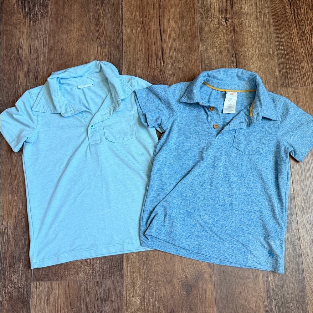 Boys' Gray Polo with Mint & Light Blue Mix - Picture 2 of 6